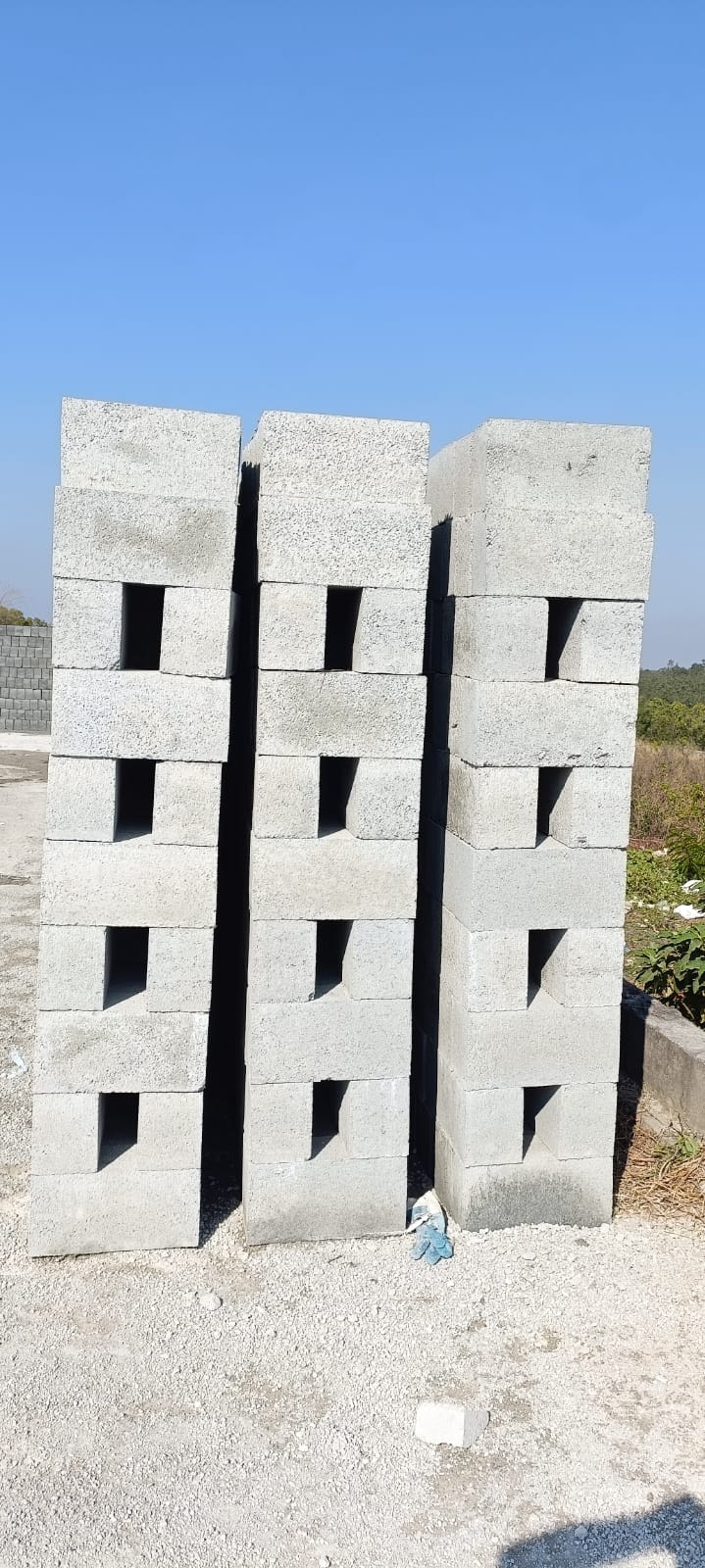 Stacked concrete blocks